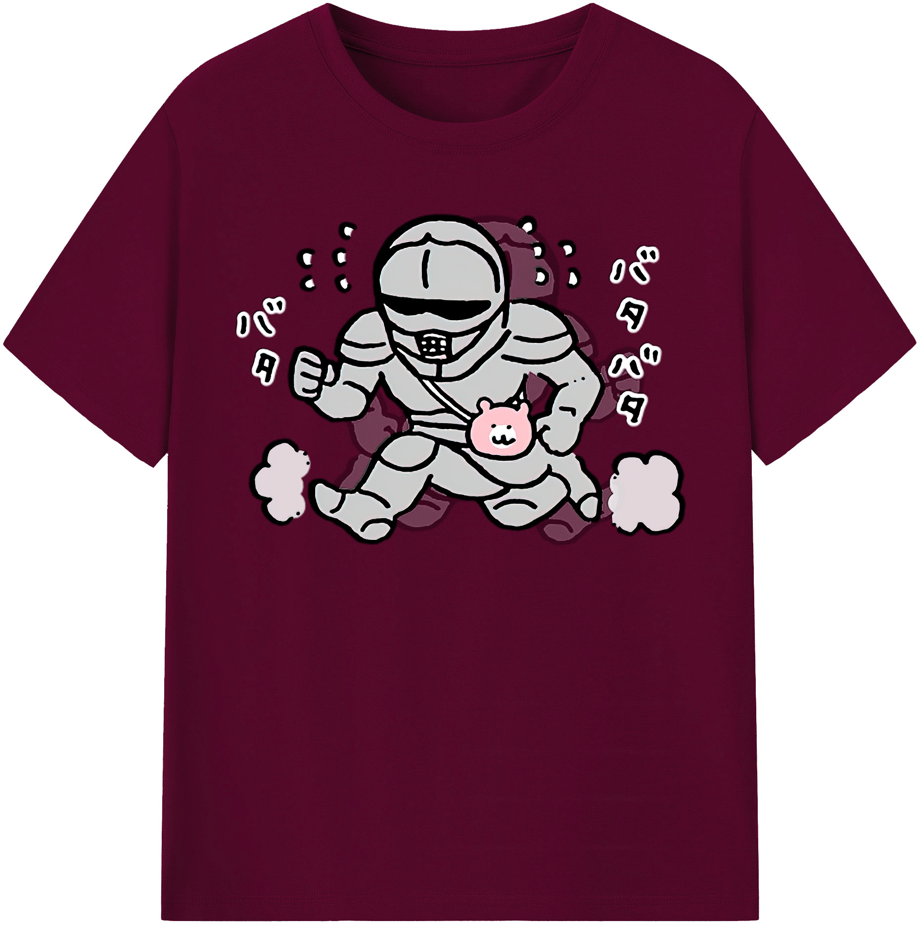 （画像用） ちいかわ 労働の鎧さん Chii-kawa Mr. Armor of Labor レディースカジュアルプリントTシャツ（綿100％）